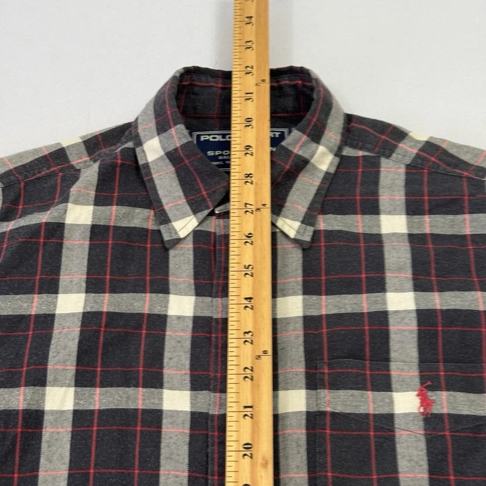 Ralph Lauren Polo Sport Sportsman Men's Flannel‎ Shirt Plaid Multicolor Medium